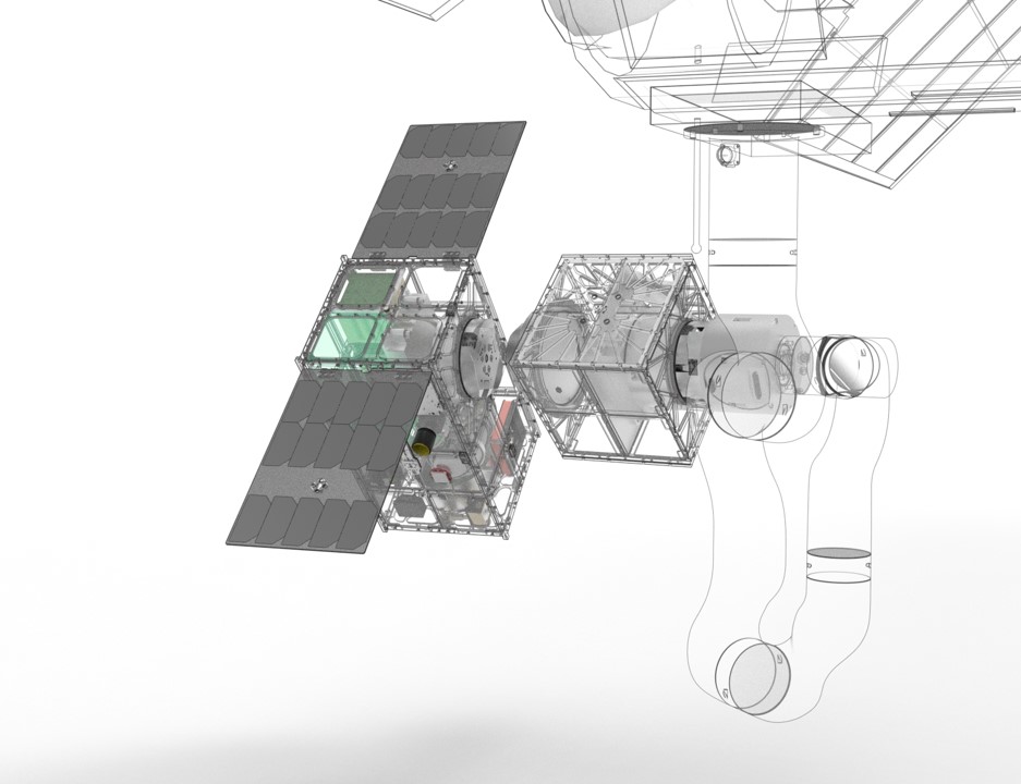 Artistic representation of berthing operations involving ORU-BOAS